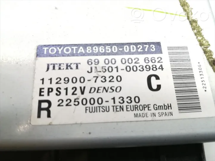 Toyota Yaris Sterownik / Moduł ECU 89650-0D273