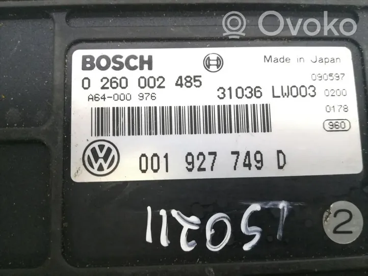 Volkswagen Polo III 6N 6N2 6NF Gearbox control unit/module 001927749D