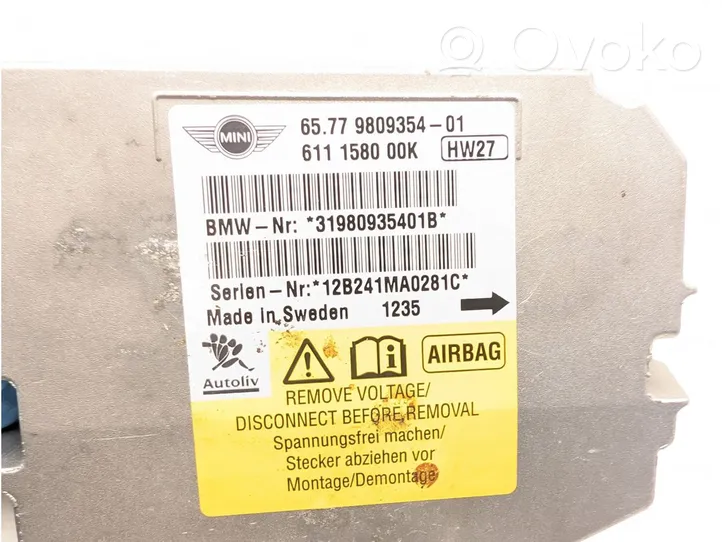 Mini One - Cooper R57 Sterownik / Moduł Airbag 9809354