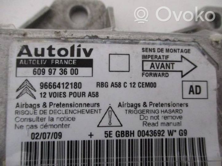 Citroen C3 Picasso Sterownik / Moduł Airbag 9666412180