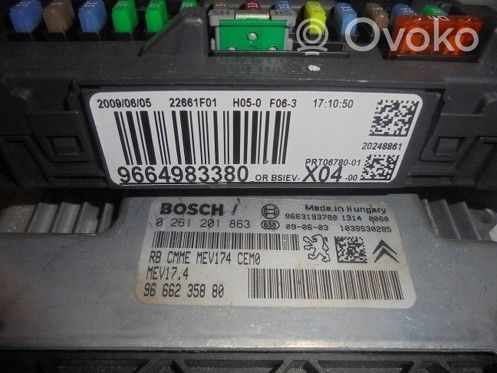 Peugeot 207 CC Komputer / Sterownik ECU i komplet kluczy 9666235880