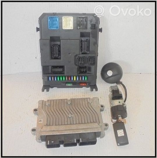 Citroen C3 Juego de cerradura y set ECU del motor 9675916480