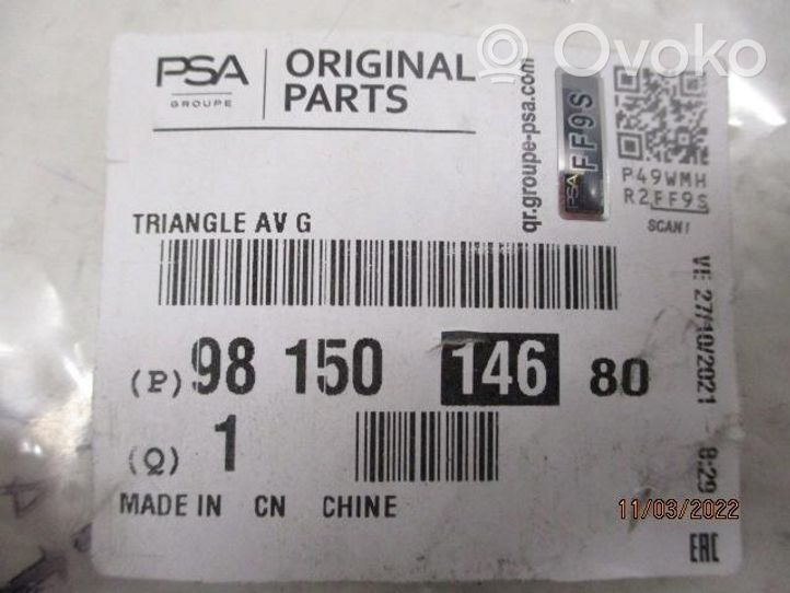 Peugeot Rifter Triangle bras de suspension inférieur avant 98 150 146 80
