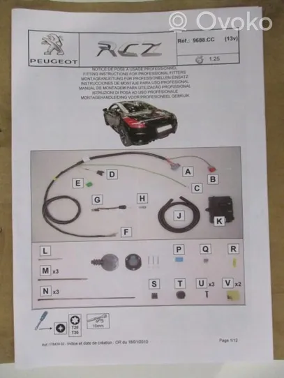 Peugeot RCZ Razetės priekabai perėjimas (kištukinio lizdo) 9688CC