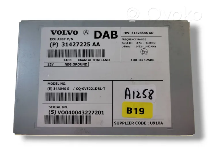 Volvo V40 Module unité de contrôle d'antenne 31427225AA