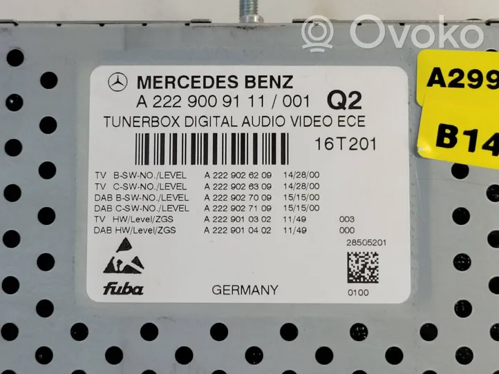 Mercedes-Benz C W205 Radio/CD/DVD/GPS head unit A2229027009