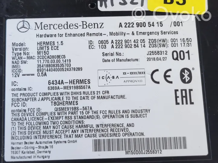 Mercedes-Benz E W238 Bluetooth modulis A2229005415