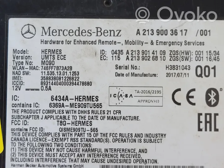 Mercedes-Benz GLC X253 C253 Moduł / Sterownik Bluetooth A2139026810