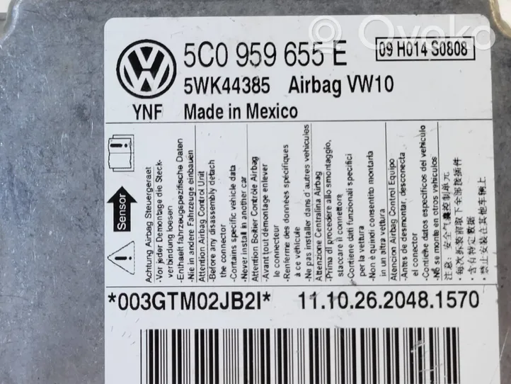 Volkswagen Jetta VI Airbag control unit/module 5C0959655E