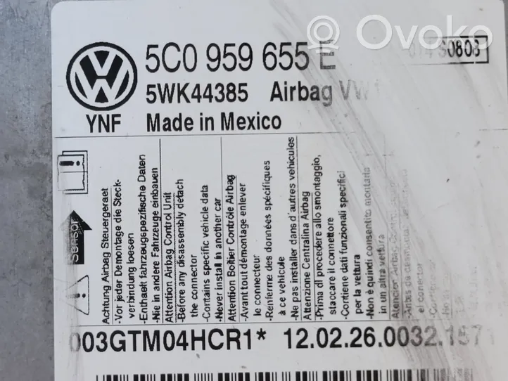 Volkswagen Jetta VI Sterownik / Moduł Airbag 5C0959655E