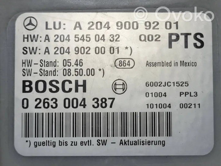 Mercedes-Benz C W204 Parkavimo (PDC) daviklių valdymo blokas A2045450432