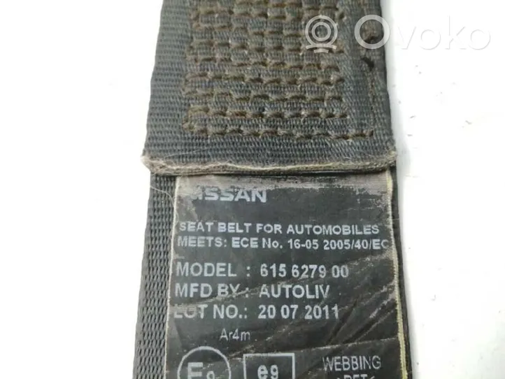 Nissan e-NV200 Pas bezpieczeństwa fotela tylnego środkowego 615627900