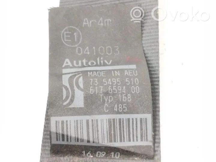 Fiat Punto Evo Ceinture de sécurité arrière 735495510