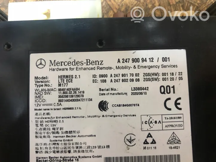 Mercedes-Benz B W247 Moduł / Sterownik wentylatora dmuchawy A2479009412