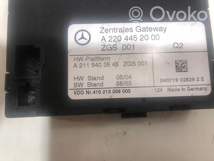 Mercedes-Benz S W220 Muut ohjainlaitteet/moduulit A2204452000