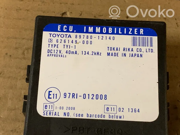 Toyota Corolla E140 E150 Immobilizer control unit/module 8978012140