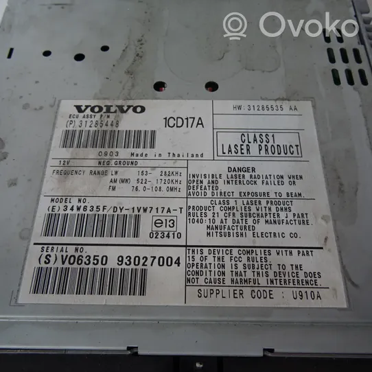 Volvo S40 Radija/ CD/DVD grotuvas/ navigacija 31285448
