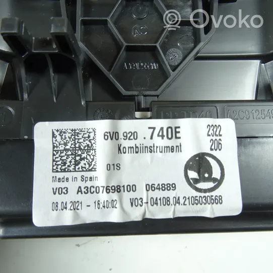 Skoda Fabia Mk3 (NJ) Tachimetro (quadro strumenti) 6V0920740E