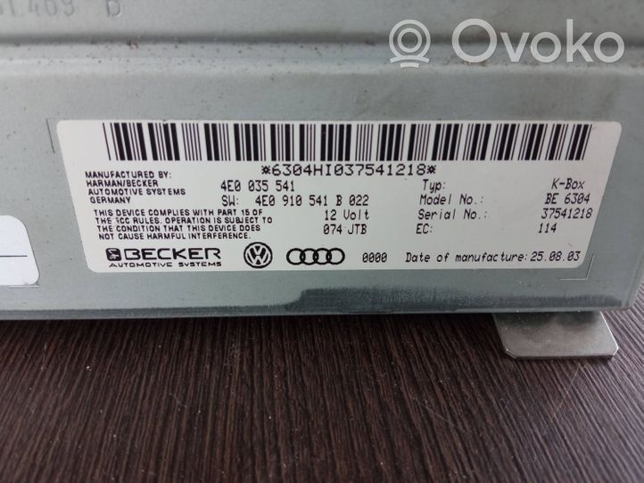 Audi A8 S8 D3 4E Unità principale autoradio/CD/DVD/GPS 4E0035541