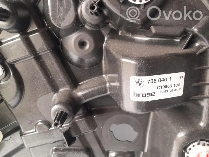 BMW 7 G11 G12 Mécanisme de lève-vitre avant sans moteur 7360401