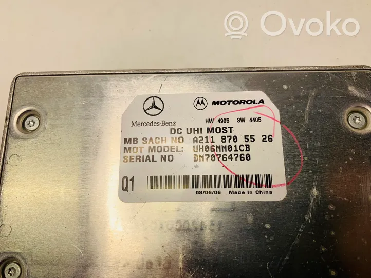 Mercedes-Benz R W251 Uchwyt jednostki sterującej Bluetooth A2118705526