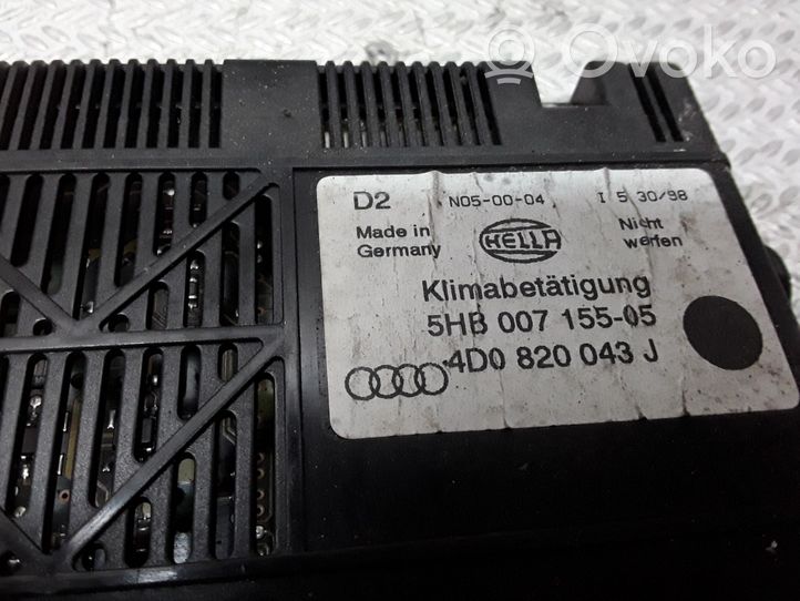 Audi A8 S8 D2 4D Climate control unit 4B0820043J