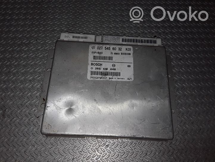 Mercedes-Benz A W168 ESP (stabilumo sistemos) valdymo blokas 0275456032