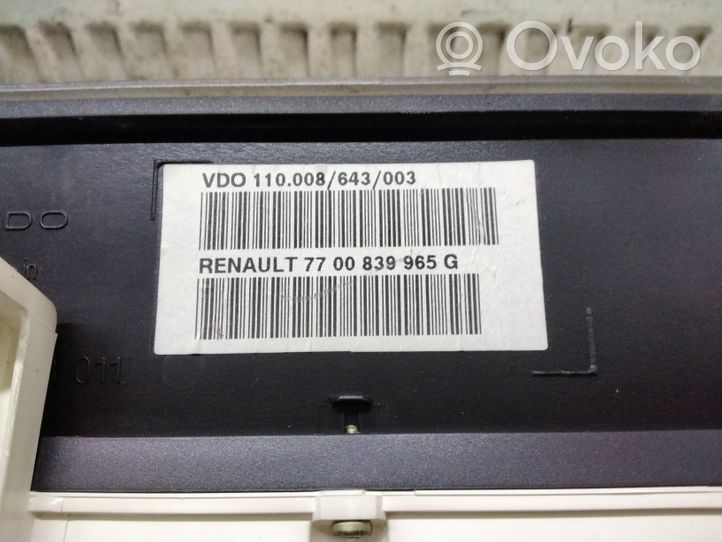 Renault Safrane Compteur de vitesse tableau de bord 7700839965G