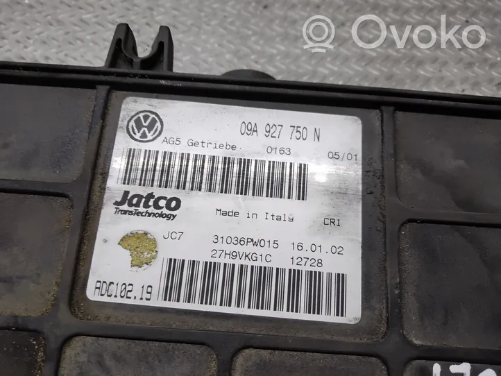Volkswagen Golf IV Vaihdelaatikon ohjainlaite/moduuli 09A927750N