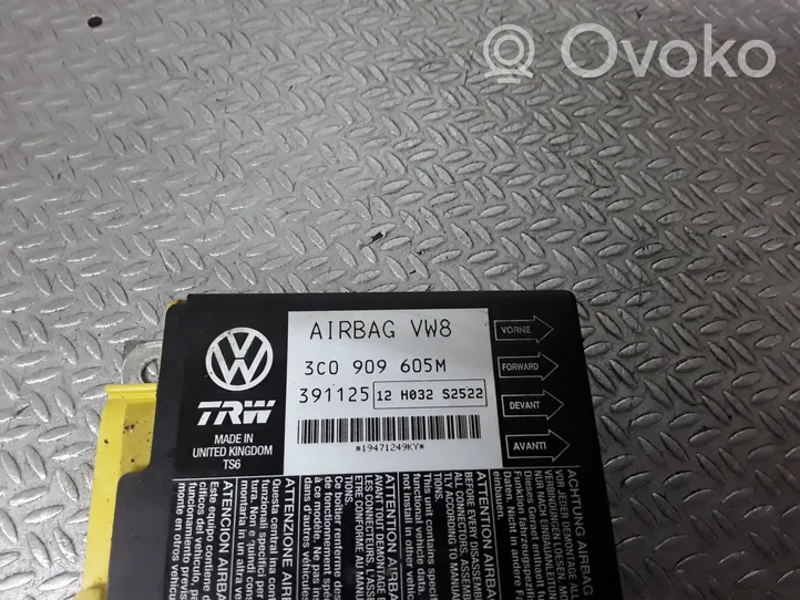 Volkswagen PASSAT B6 Centralina/modulo airbag 3C0909605M