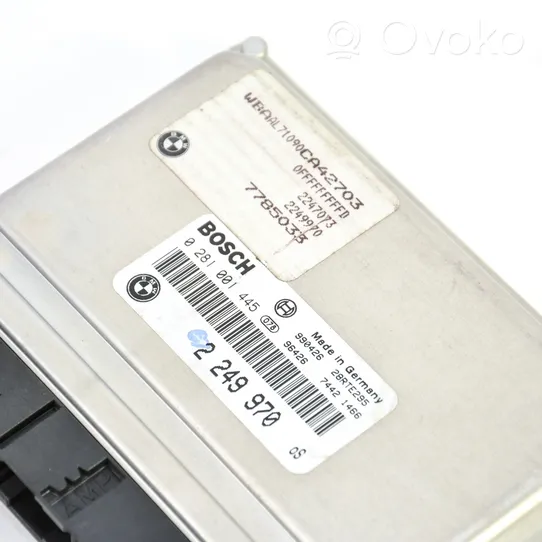 BMW 3 E46 Juego de cerradura y set ECU del motor 0281001445