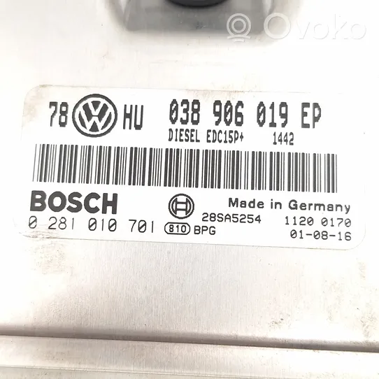 Volkswagen PASSAT B5.5 Kit centralina motore ECU e serratura 038906019EP