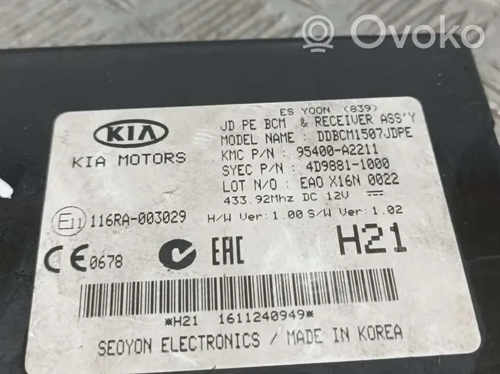 KIA Ceed Autres unités de commande / modules 95400A2211