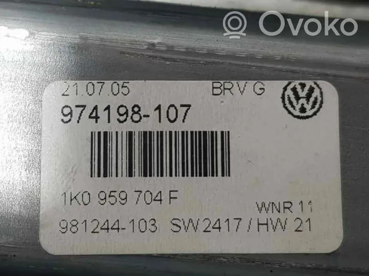 Volkswagen PASSAT B6 Silniczek podnoszenia szyby drzwi tylnych 1K0959704F