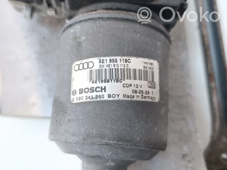 Audi A8 S8 D3 4E Tringlerie et moteur d'essuie-glace avant 4E1955023M