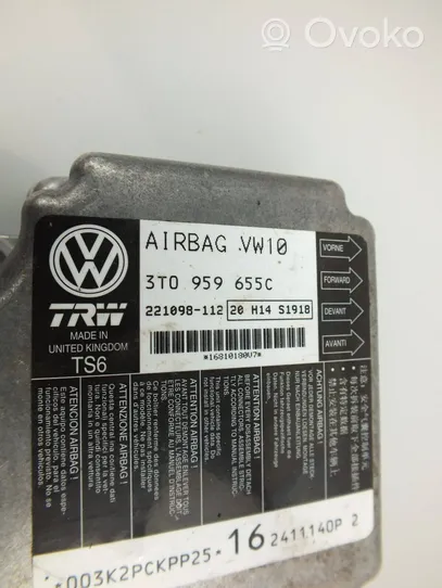 Skoda Superb B6 (3T) Module de contrôle airbag 3T0959655C