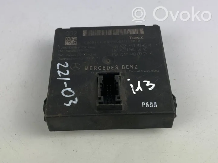 Mercedes-Benz S W221 Door central lock control unit/module A2215405445