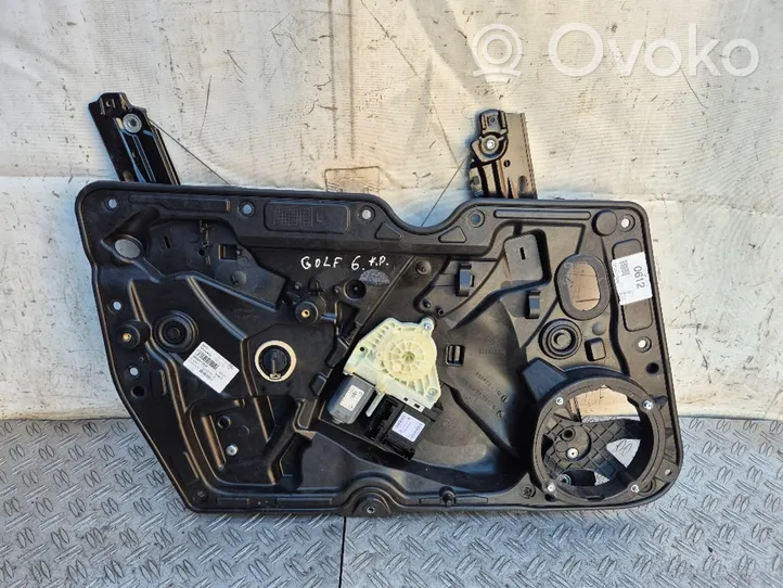 Volkswagen Golf VI Front door window regulator with motor 5K0837755G