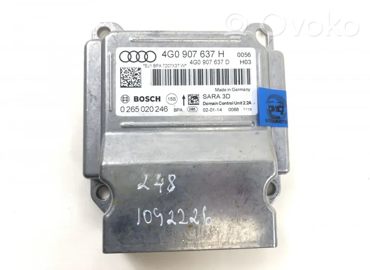 Audi A7 S7 4G ESP (stabilumo sistemos) daviklis (išilginio pagreičio daviklis) 0265020246