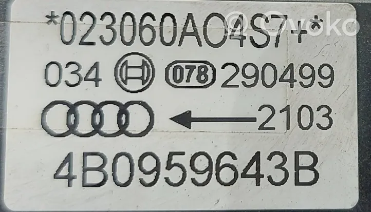 Audi A6 S6 C5 4B Sensore d’urto/d'impatto apertura airbag 4B0959643B