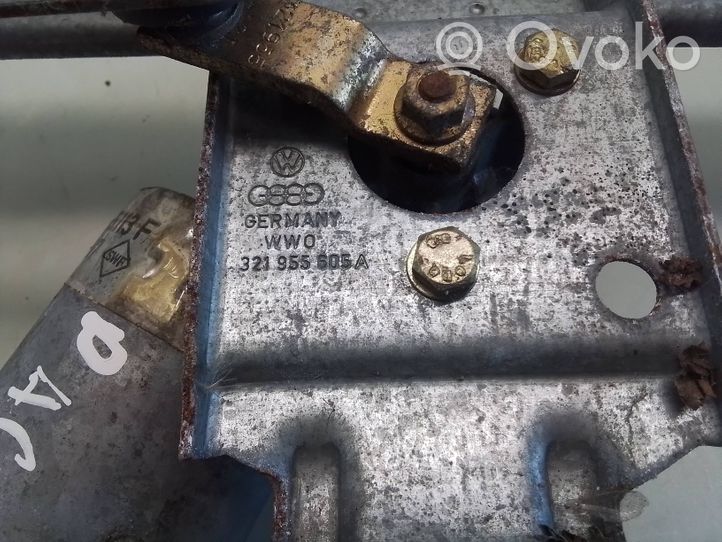 Volkswagen PASSAT B2 Mechanizm i silniczek wycieraczek szyby przedniej / czołowej 321955605A