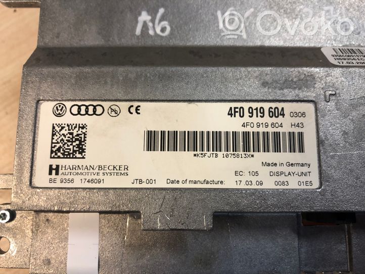 Audi A6 S6 C6 4F Monitori/näyttö/pieni näyttö 4F0919604