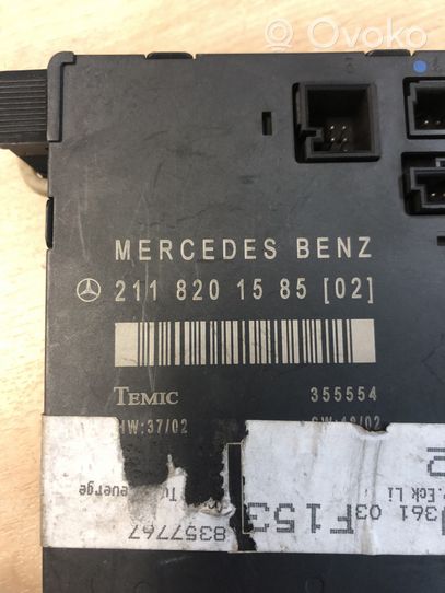 Mercedes-Benz E W211 Oven ohjainlaite/moduuli 2118201585