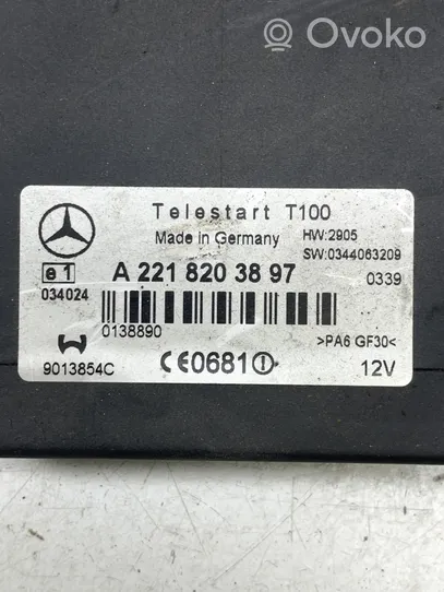 Mercedes-Benz E W212 Unité de commande chauffage Webasto A2218203897