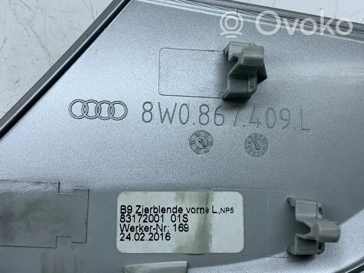 Audi A4 S4 B9 Listwa tapicerki drzwi przednich 8W0867409L