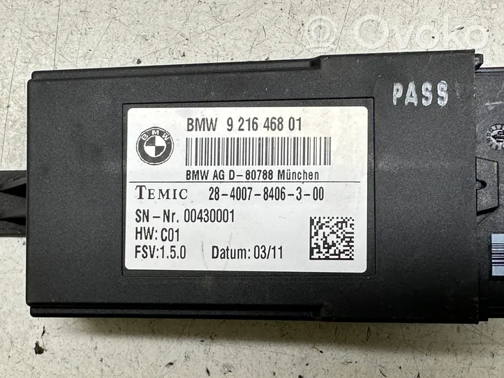 BMW 5 GT F07 Moduł / Sterownik fotela 921646801