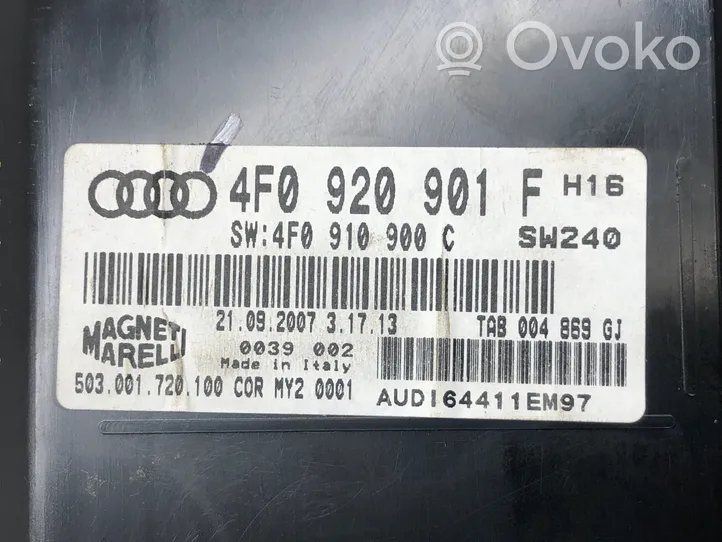 Audi A6 S6 C6 4F Spidometras (prietaisų skydelis) 4F0920901F