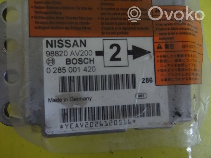 Nissan Primera Sterownik / Moduł Airbag 98820AV200