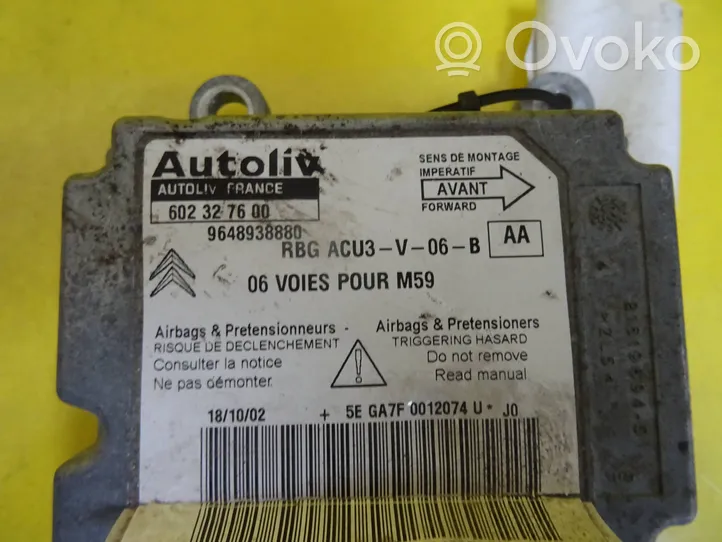 Citroen Berlingo Sterownik / Moduł Airbag 602327600