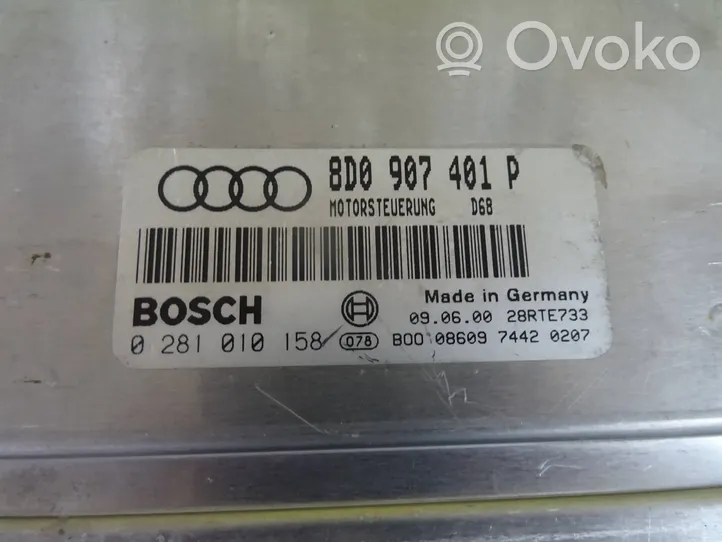 Audi A4 S4 B5 8D Moottorin ohjainlaite/moduuli 8D0907401P